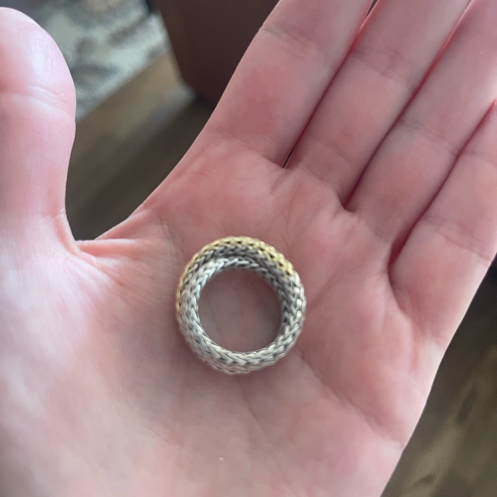 John Hardy 18K Gold and Sterling Silver Braided Ring - Picture 11 of 13